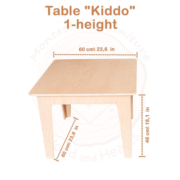 Montessori Tisch und Stuhl