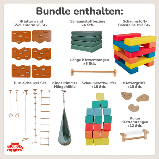 All-in-One Indoor Spielplatz für Kinder mit Textil-Set
