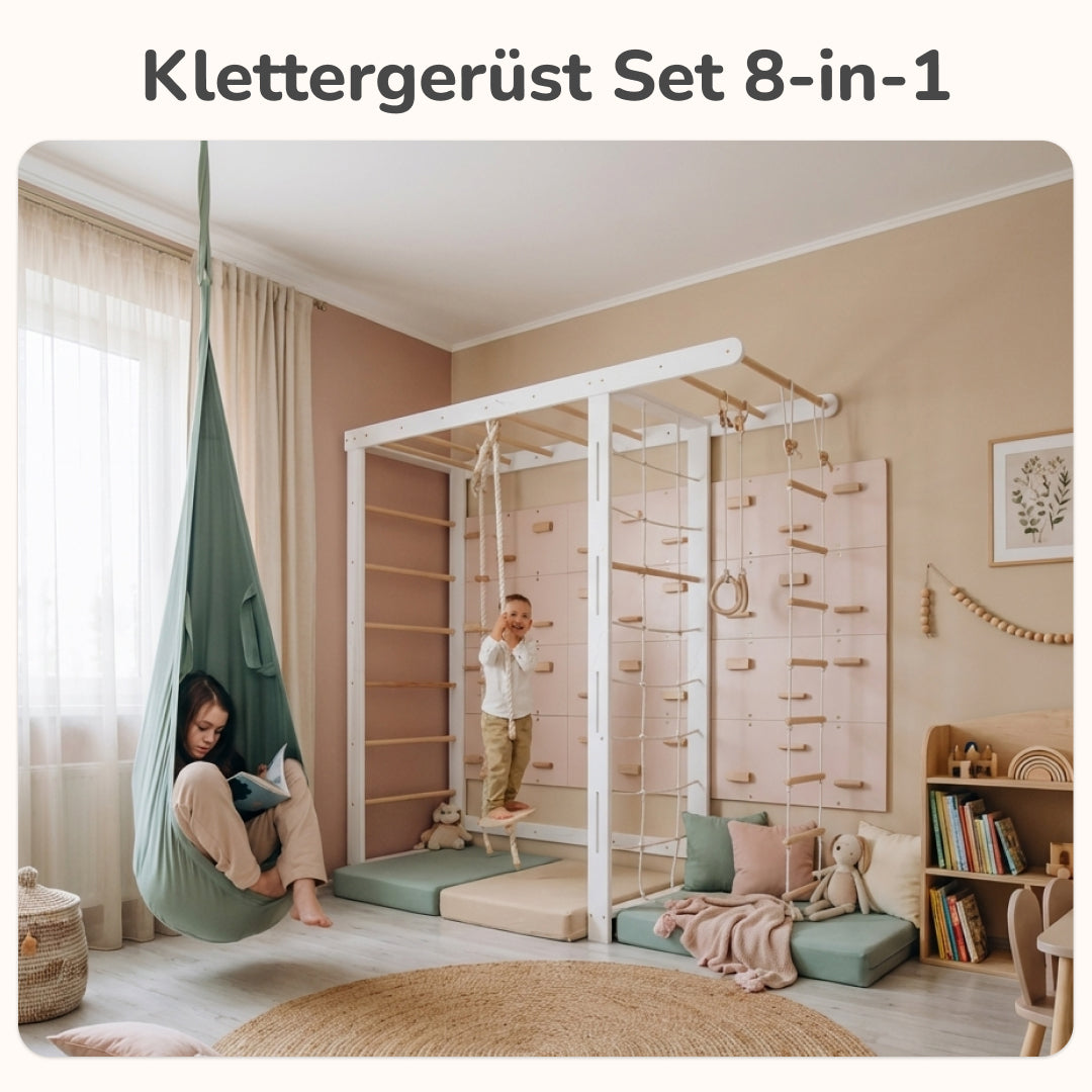 Indoor Klettergerüst Set mit Monkey Bars & Zubehör