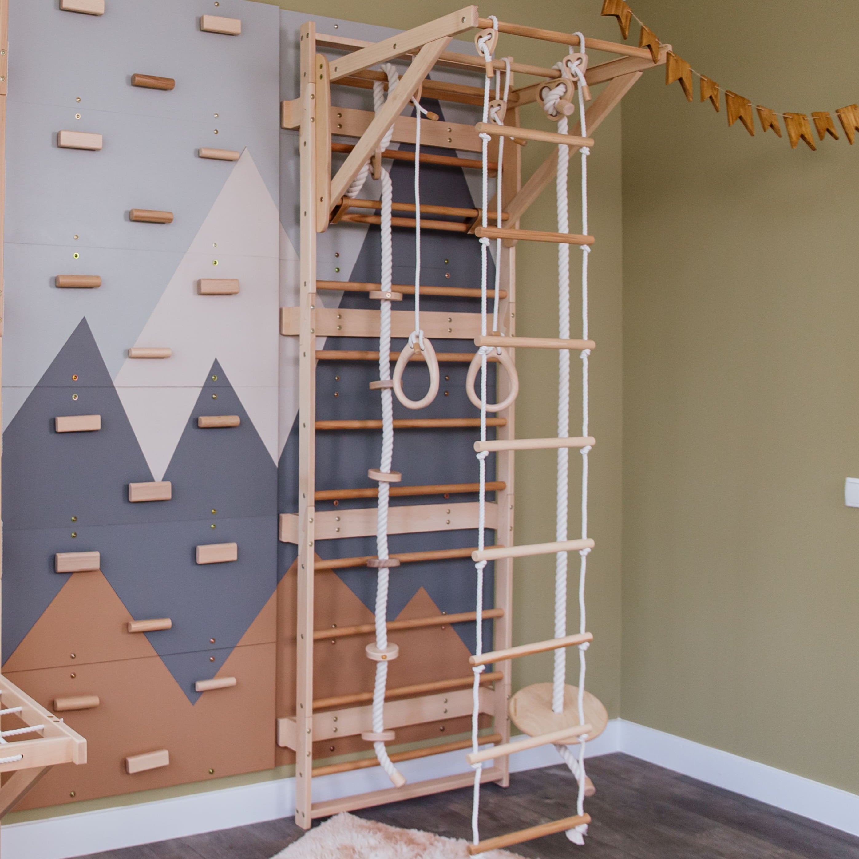 7-in-1 Sprossenwand Set für Kinder mit Zubehör