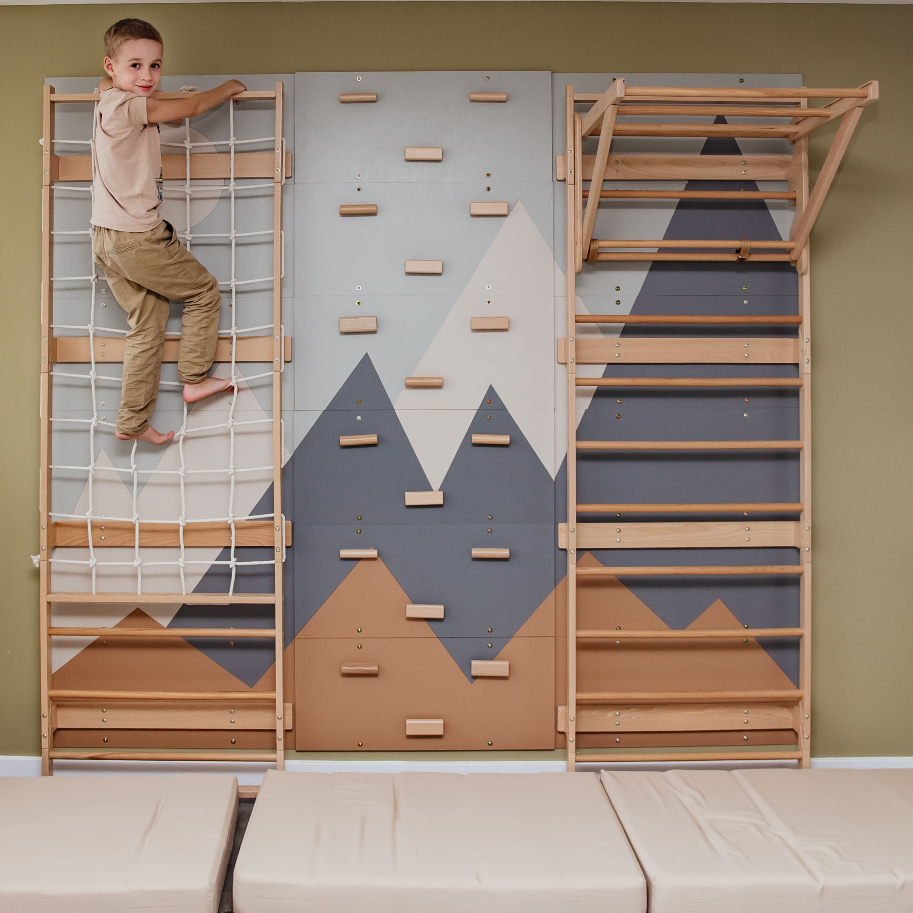 7-in-1 Sprossenwand Set für Kinder mit Zubehör