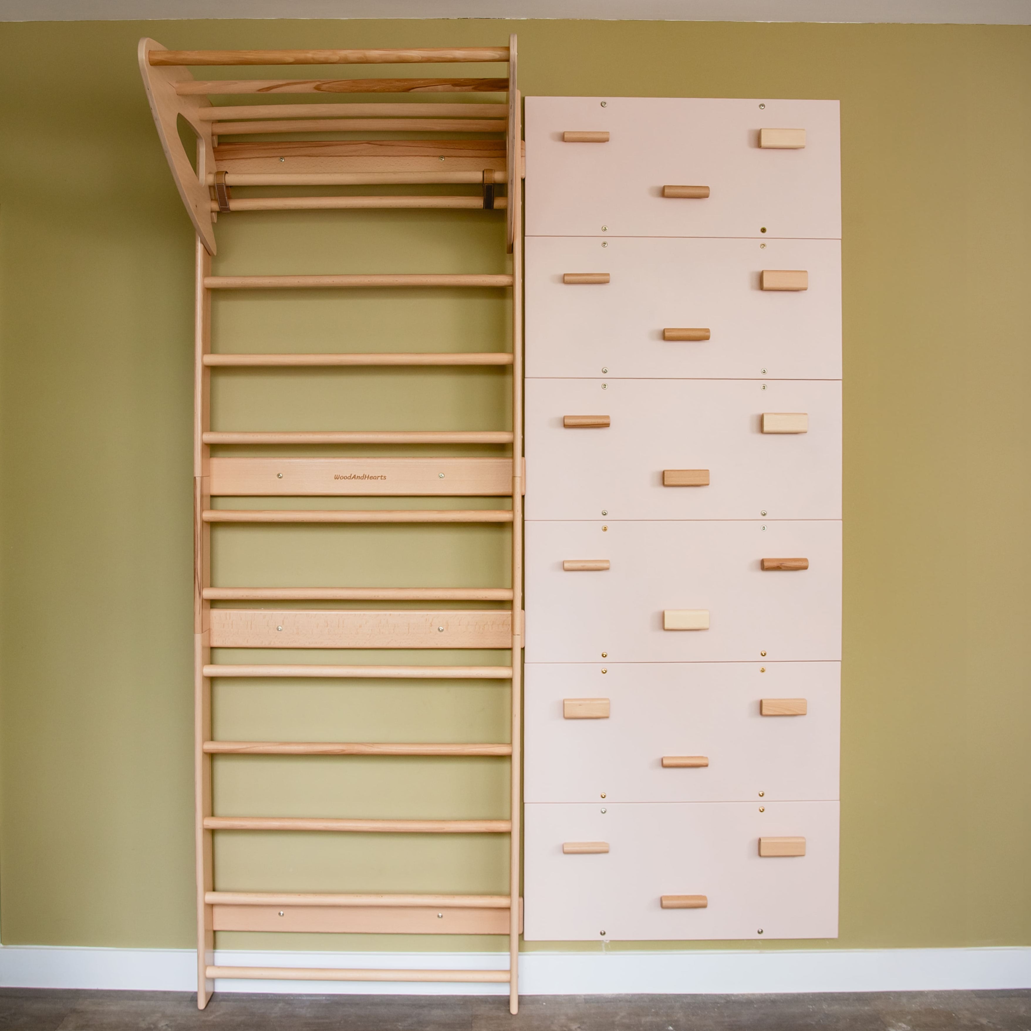 4-in-1 Sprossenwand Set mit Kletterwand & Zubehör