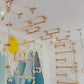 9-in-1 Indoor Spielplatz Set mit Kletterwand & Textil-Set