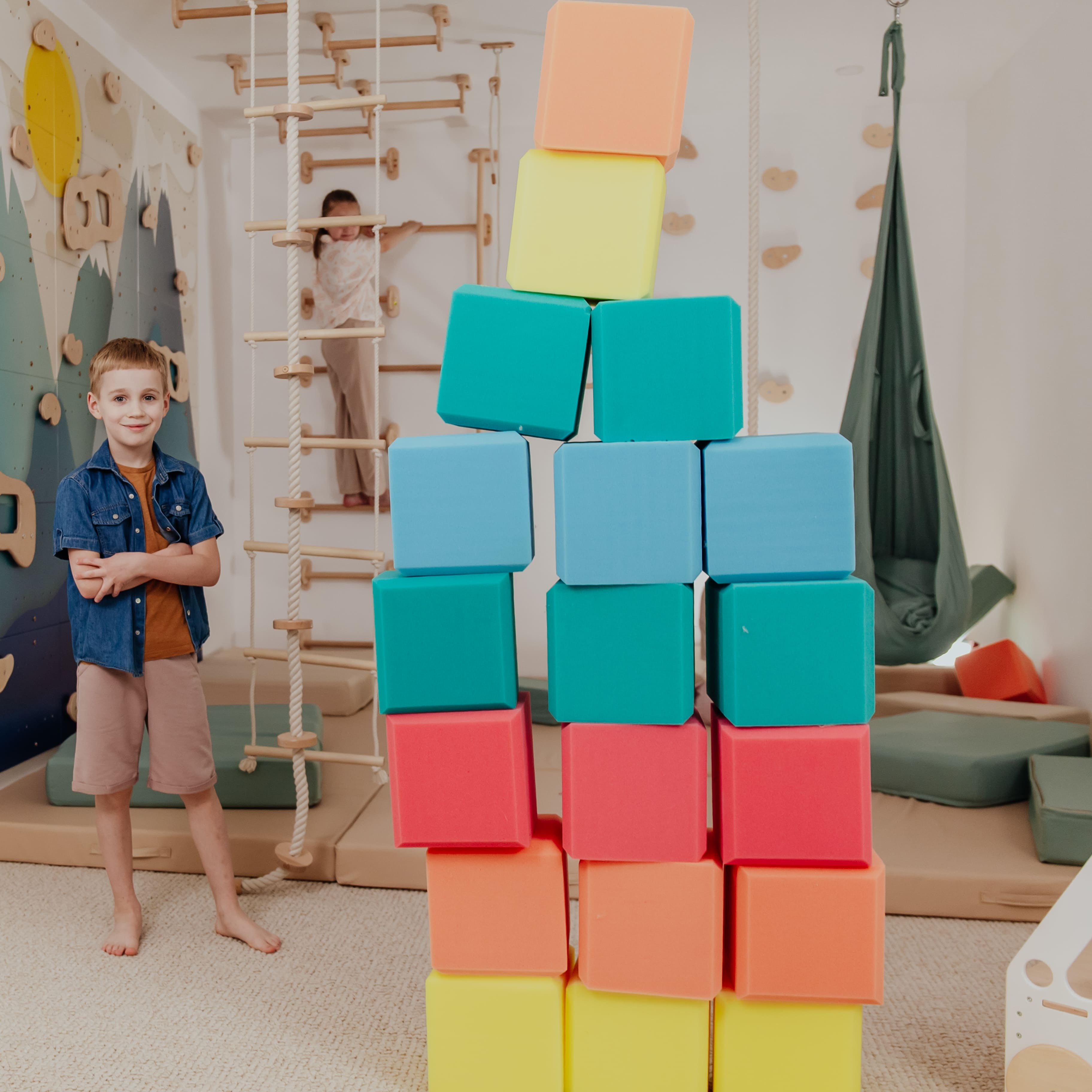 All-in-One Indoor Spielplatz für Kinder mit Textil-Set