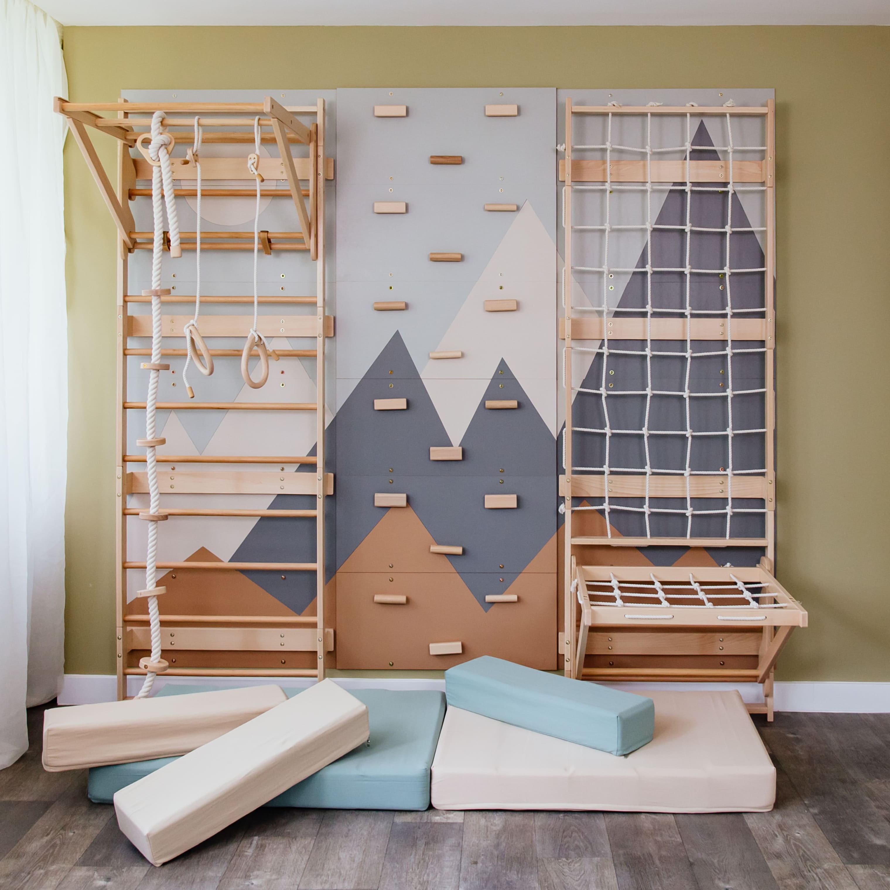 7-in-1 Sprossenwand Set für Kinder mit Zubehör