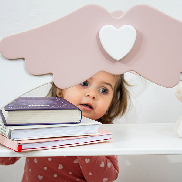Bodenstehende Regal für Spielzeug und Bücher Aufbewahrung in Weiß + Rosa Farbe
