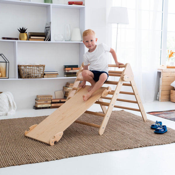 Set von 4 Montessori Essentials: Rutsche+Dreieck+Bogen+Küchenturm, Standardgröße