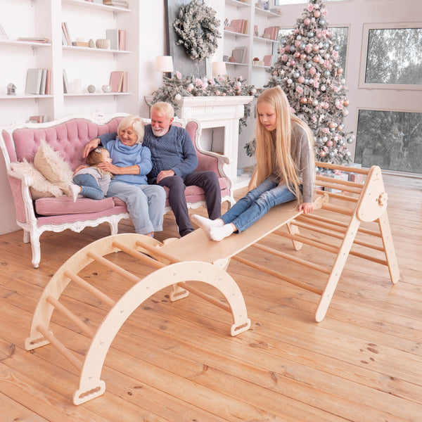 Geschenk für aktive Kinder alternativer Spielplatz, während Pandemie -Kletterset von 1 Dreieck 1 Bogen 1 Rampe