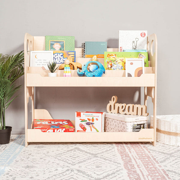 Montessori Regal für Kinderzimmer, das Bücherregal \